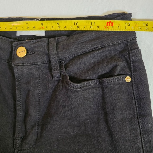 FRAME Women's 27 Black Le High Straight Jeans Film Noir Modern Minimalist - Picture 6 of 8